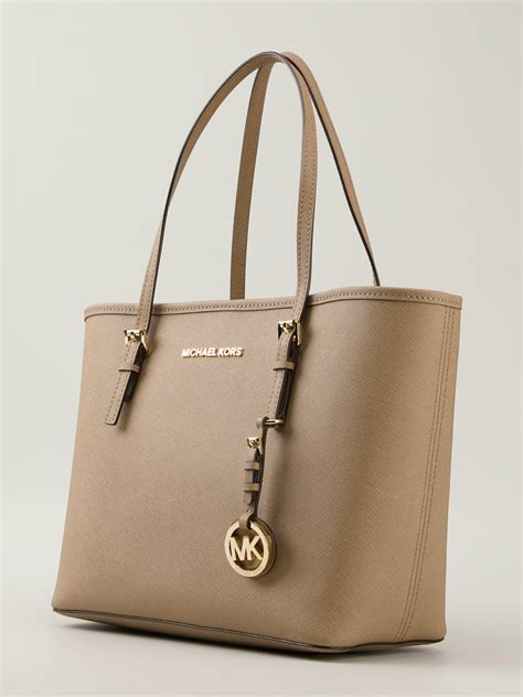 michael kors handtasche beige braun|michael kors jet set.